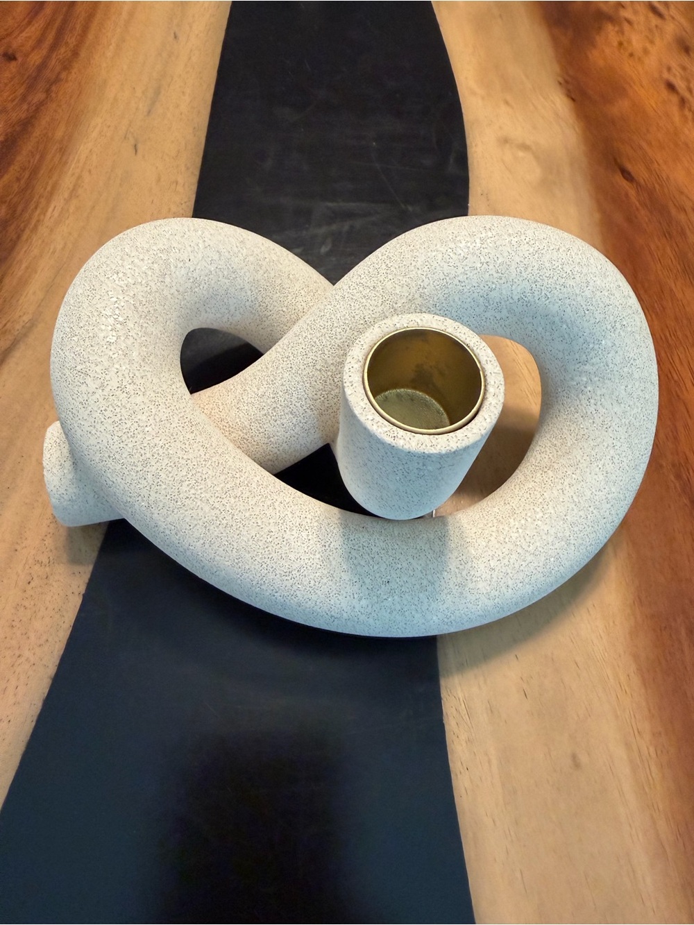 CB2 Ceramic Knot Candle Holder